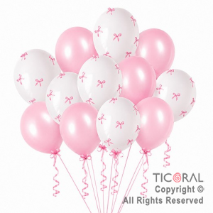 SET DE GLOBOS LATEX MO�O ROSA Y BLANCO x 33 UNIDADES